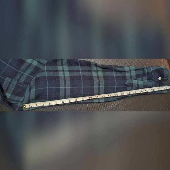 Cotton Plaid flannel boyfriend shirt tunic style size M Black Watch Tart… - Picture 7 of 7